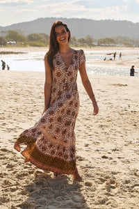 Carmen Maxi Dress ~ Wild Gypsy print