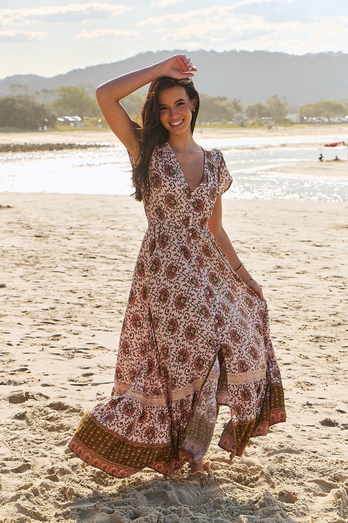 Carmen Maxi Dress ~ Wild Gypsy print