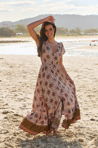 Carmen Maxi Dress ~ Wild Gypsy print