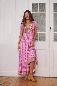 Carmen Maxi Dress ~ Venus Print