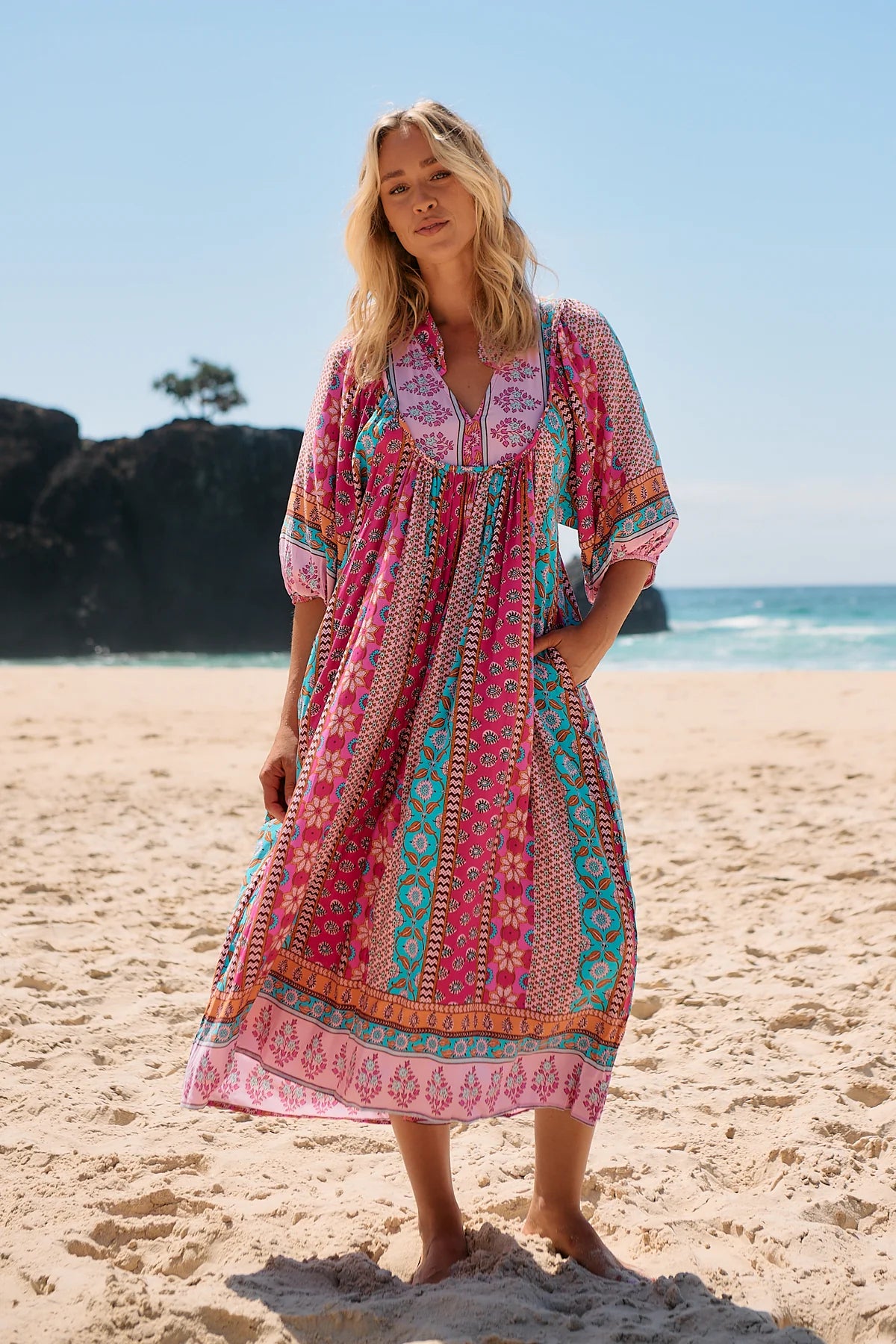Boheme Midi Dress ~ Cedella Print