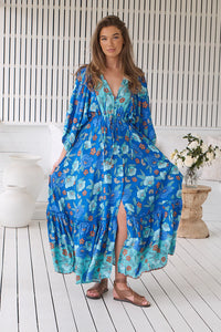 Catalonia Maxi Dress Love in Mist print