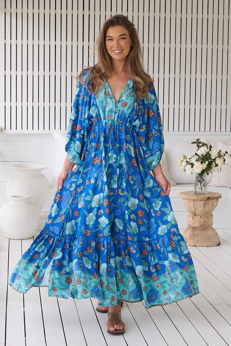Catalonia Maxi Dress Love in Mist print