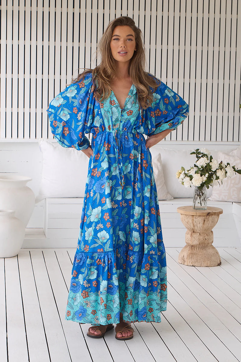 Catalonia Maxi Dress Love in Mist print