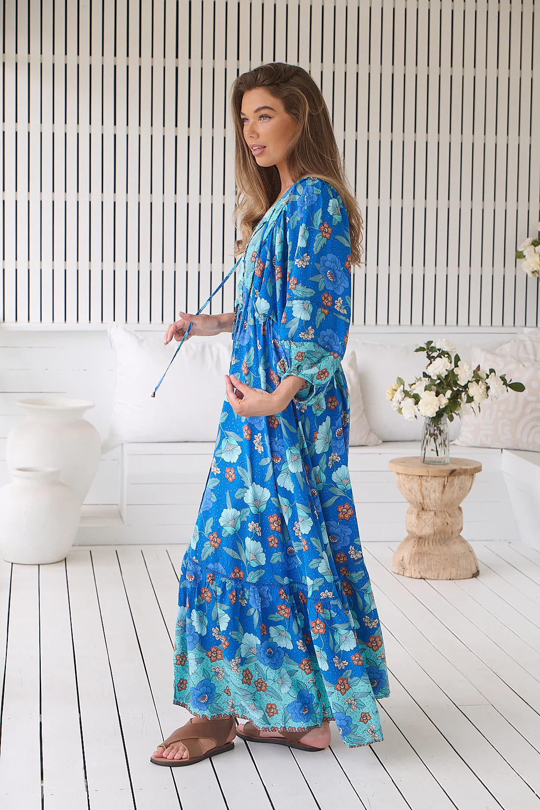 Catalonia Maxi Dress Love in Mist print