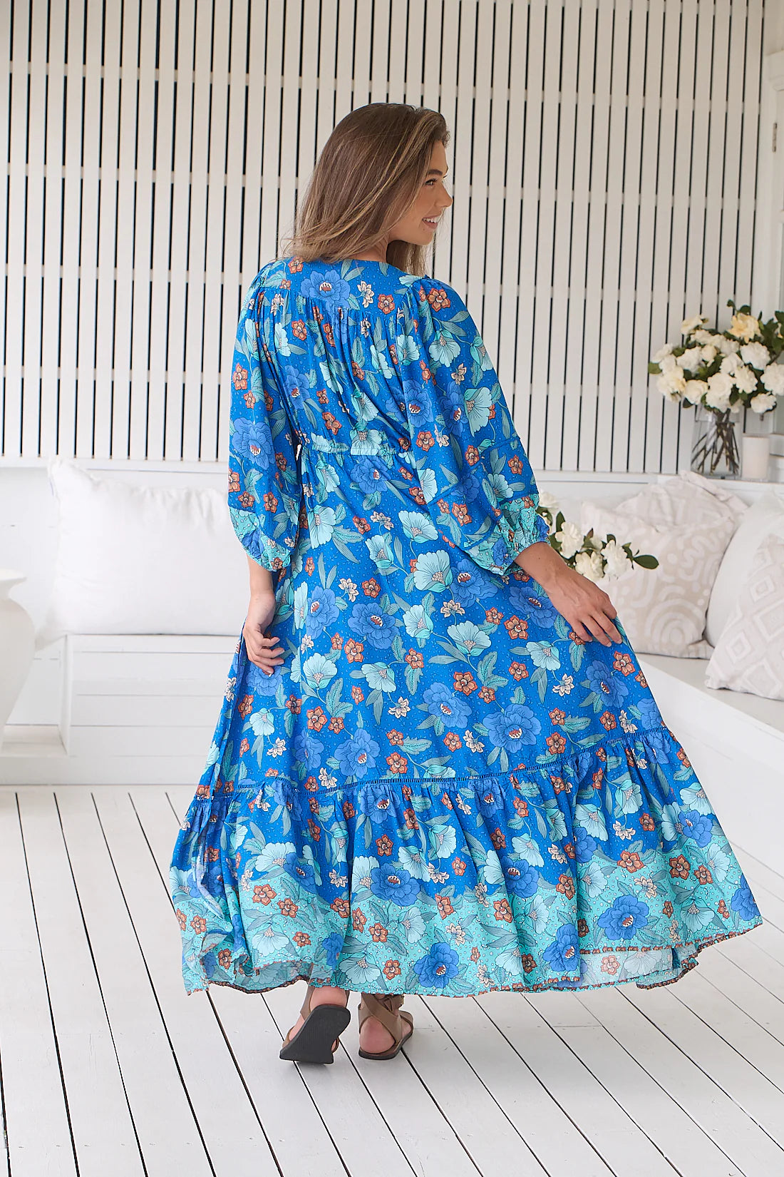 Catalonia Maxi Dress Love in Mist print