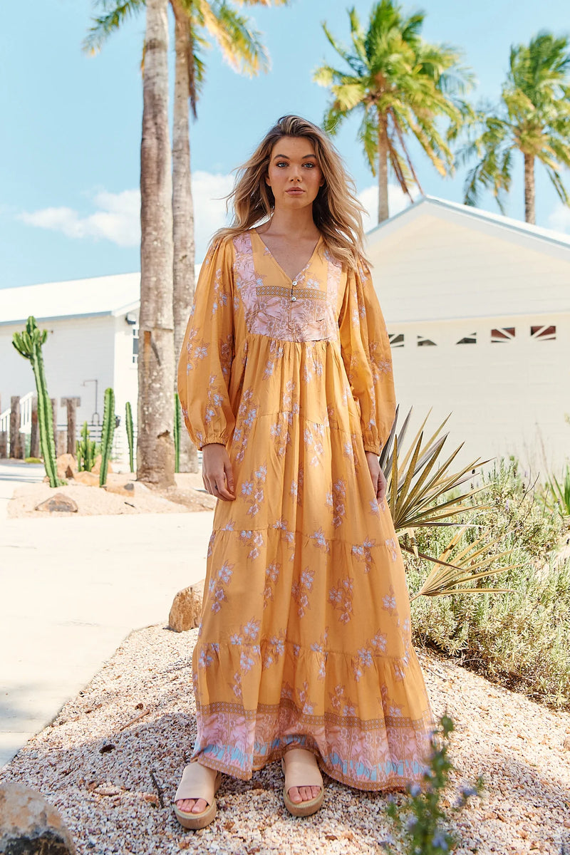 Meadow Maxi Dress Mango Paper Crane print
