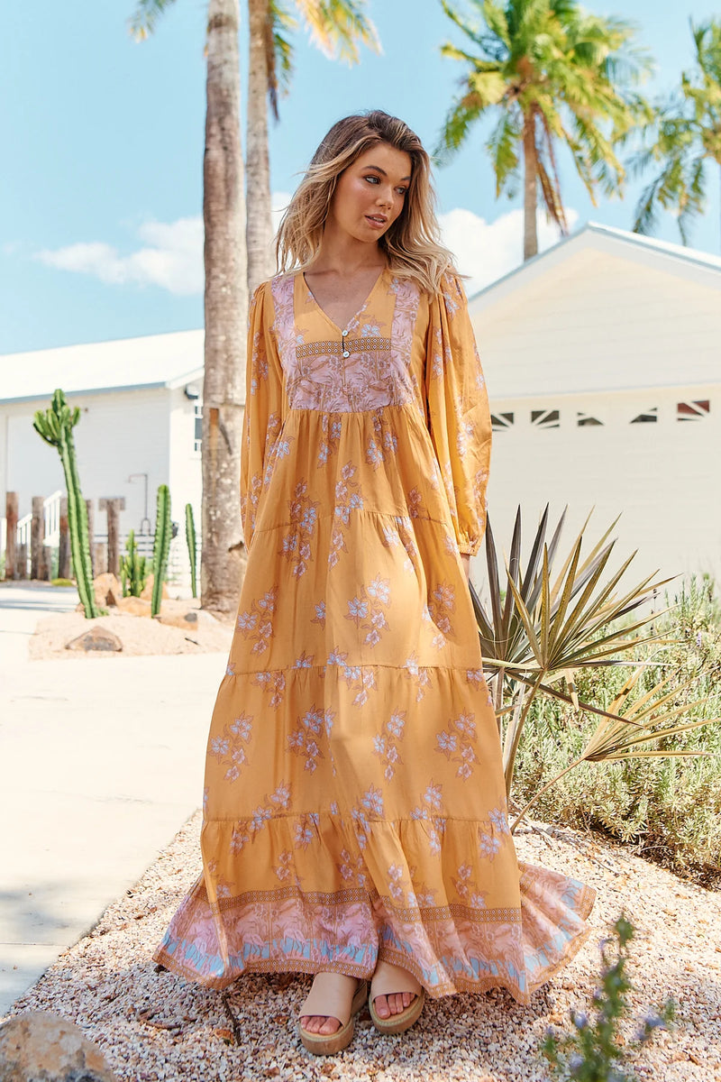 Meadow Maxi Dress Mango Paper Crane print