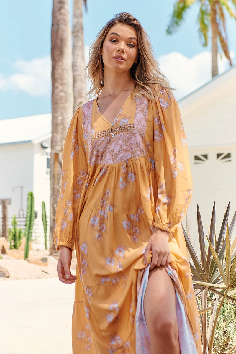 Meadow Maxi Dress Mango Paper Crane print