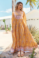 Meadow Maxi Dress Mango Paper Crane print
