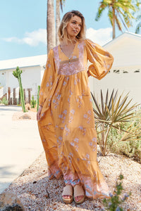 Meadow Maxi Dress Mango Paper Crane print