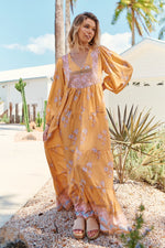 Meadow Maxi Dress Mango Paper Crane print