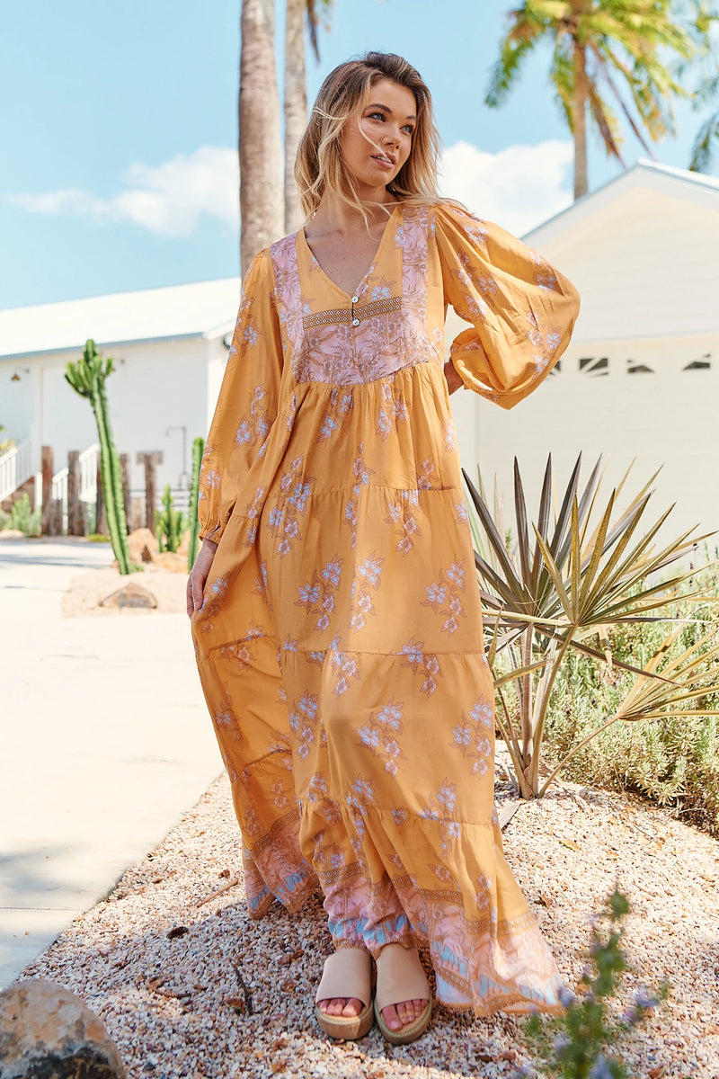 Meadow Maxi Dress Mango Paper Crane print