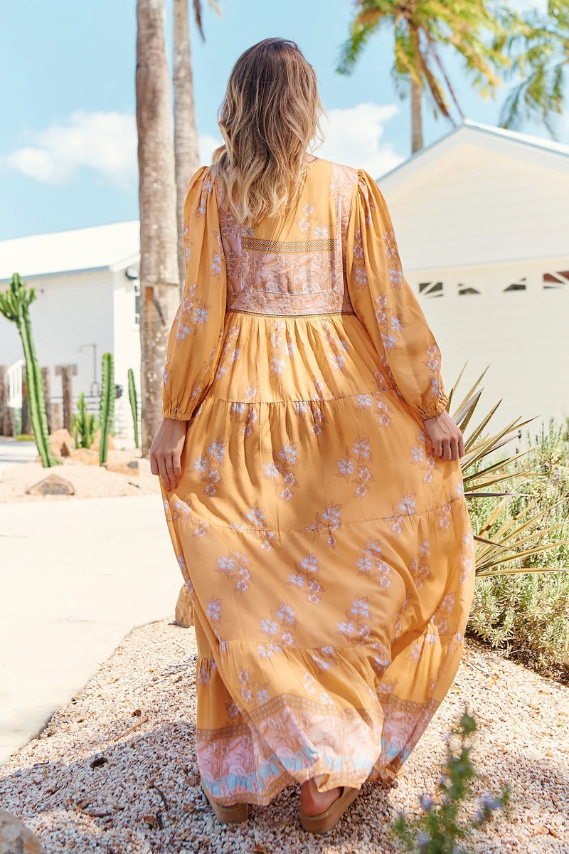 Meadow Maxi Dress Mango Paper Crane print