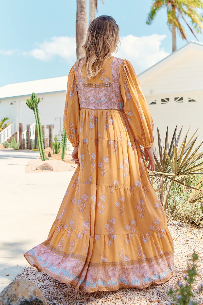 Meadow Maxi Dress Mango Paper Crane print
