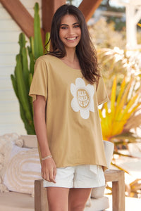 Vintage Tee ~ Here comes the Sun ~ Caramel