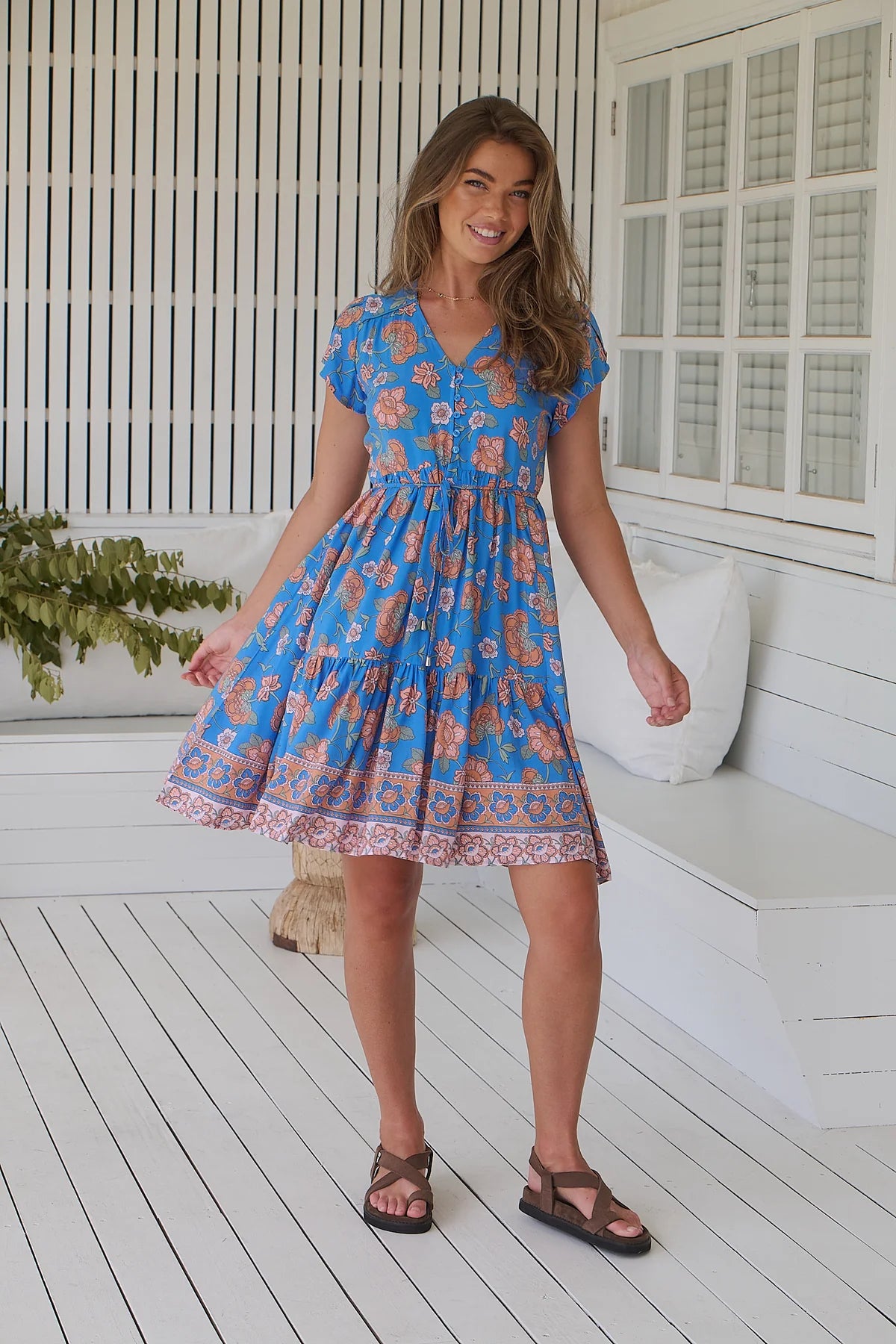 Tracey Mini Dress Sunseeker print