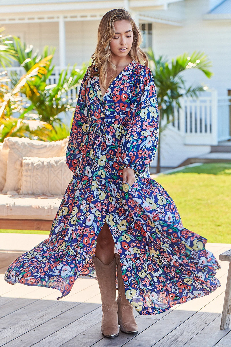 Teresa Maxi Dress Carnation Print