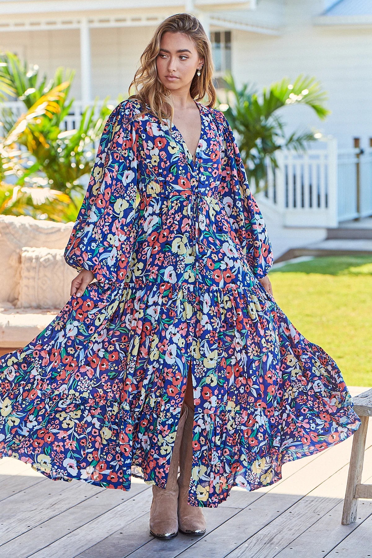 Teresa Maxi Dress Carnation Print