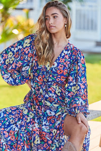 Teresa Maxi Dress Carnation Print