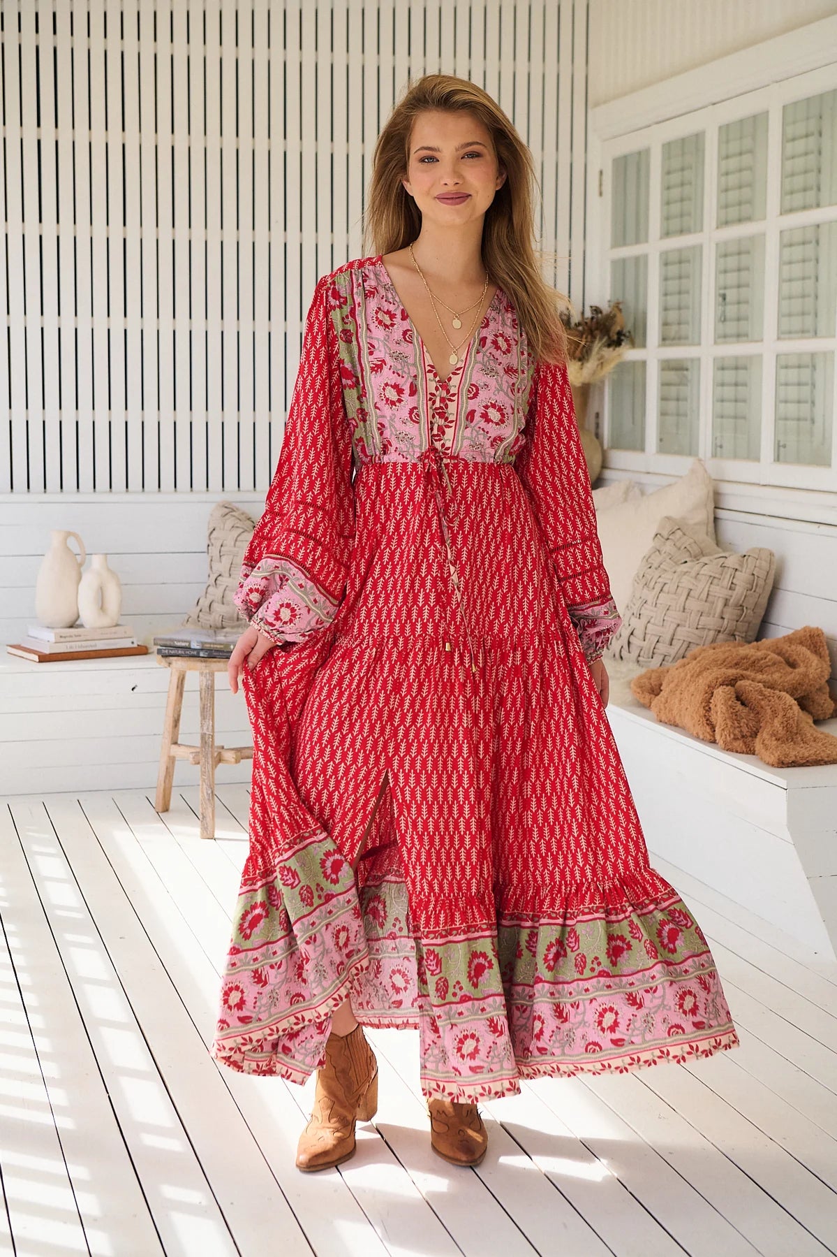 Teresa Lace Maxi Dress ~ Zelie Print