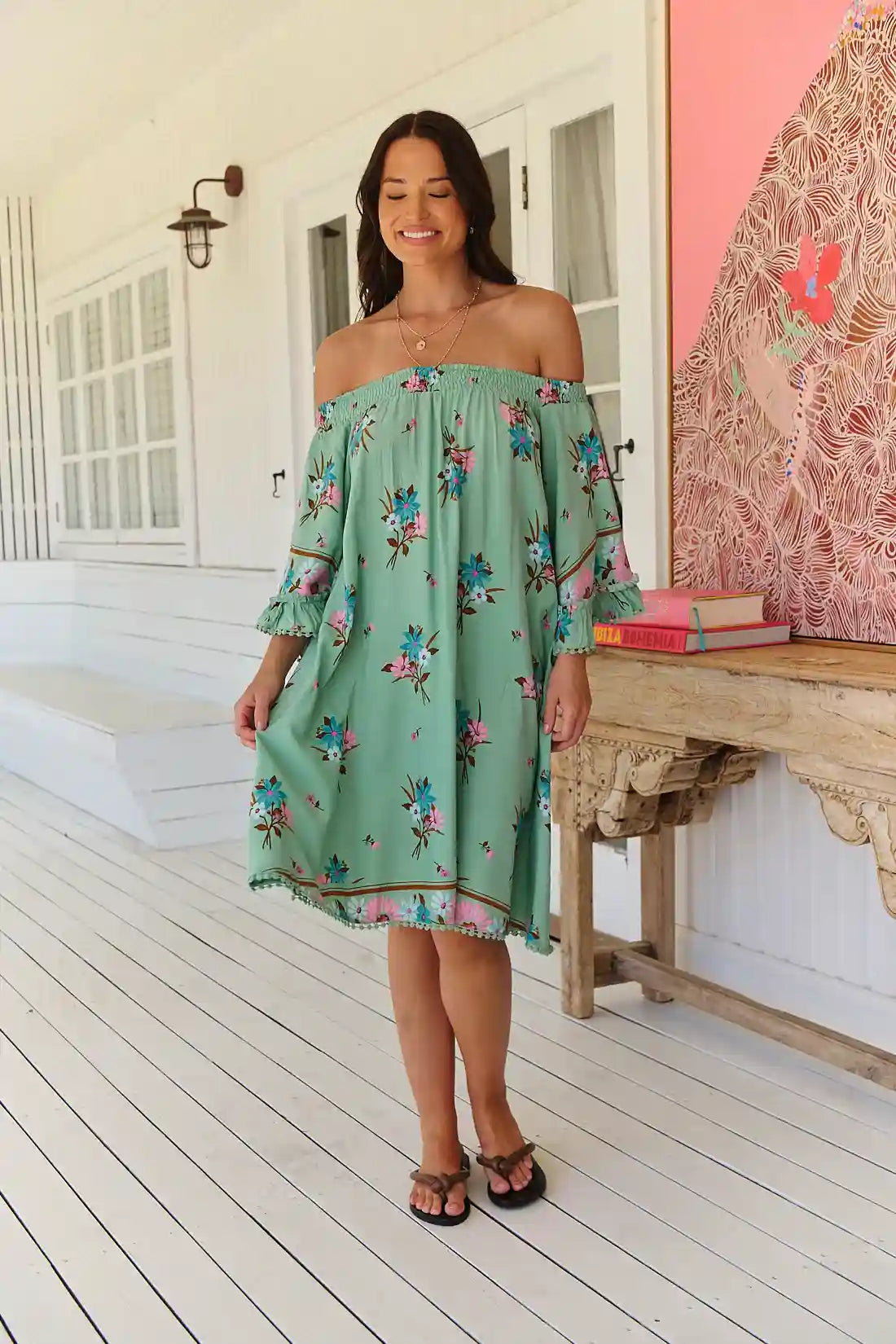 Poppy Mini Dress ~ Maribel print