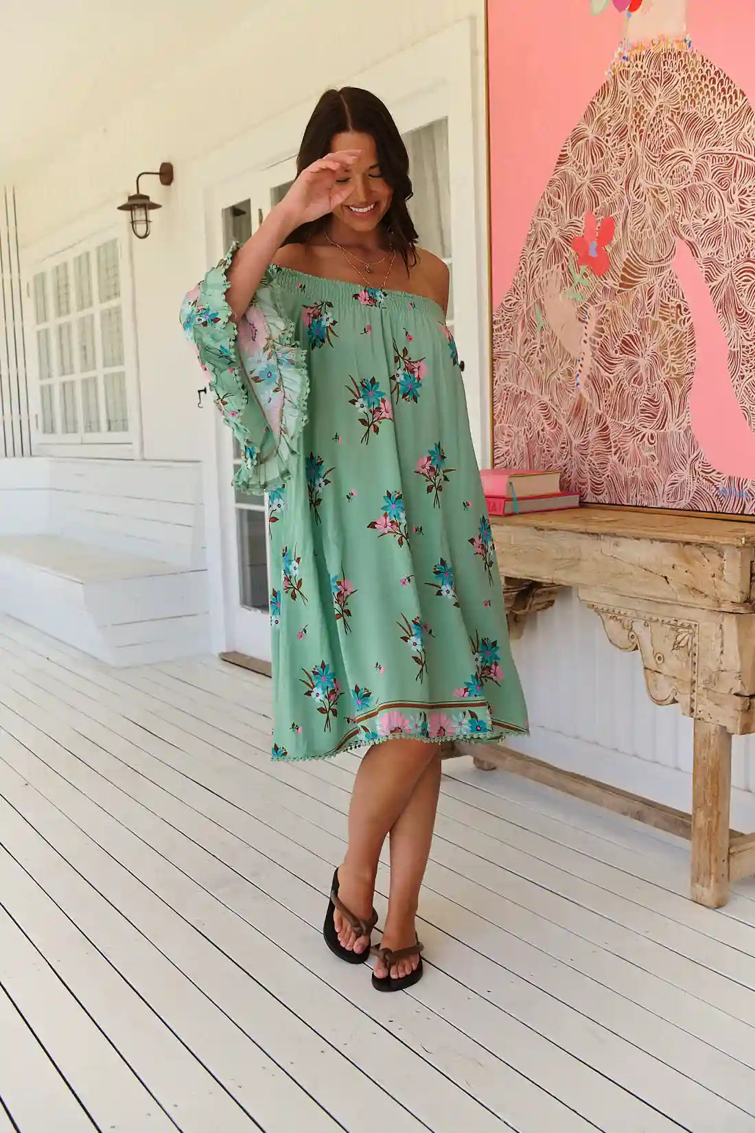 Poppy Mini Dress ~ Maribel print