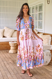 Tessa Maxi Dress French Rose Print