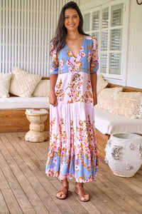 Tessa Maxi Dress French Rose Print