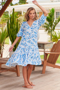 Monday Midi Dress Blue Prairie Print