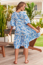 Monday Midi Dress Blue Prairie Print