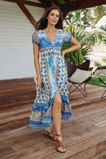 Celeste Maxi Dress Saphire Sands Print