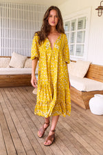 Monday Midi Dress Sunshine Daisy Print