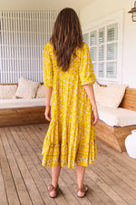 Monday Midi Dress Sunshine Daisy Print