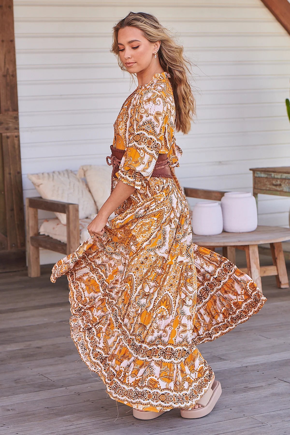 Tillie Maxi Dress ~ Poet Print