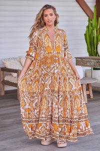 Tillie Maxi Dress ~ Poet Print