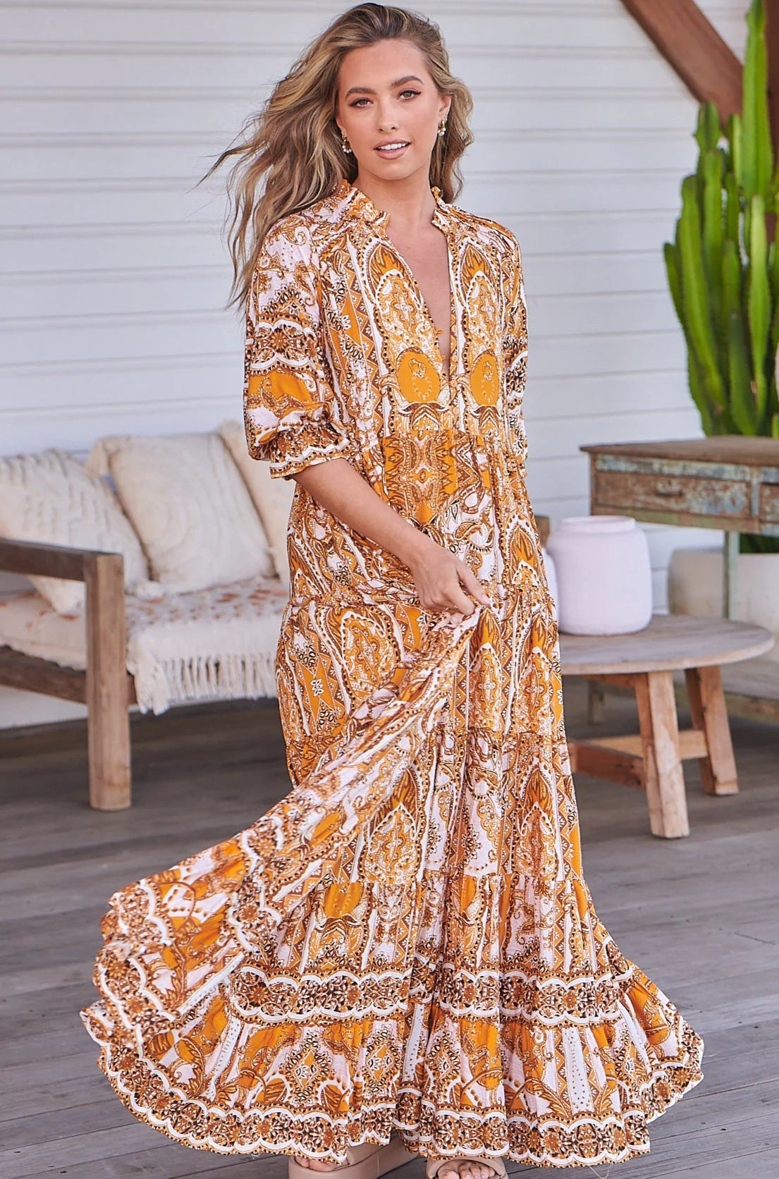 Tillie Maxi Dress ~ Poet Print