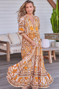 Tillie Maxi Dress ~ Poet Print