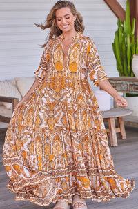 Tillie Maxi Dress ~ Poet Print