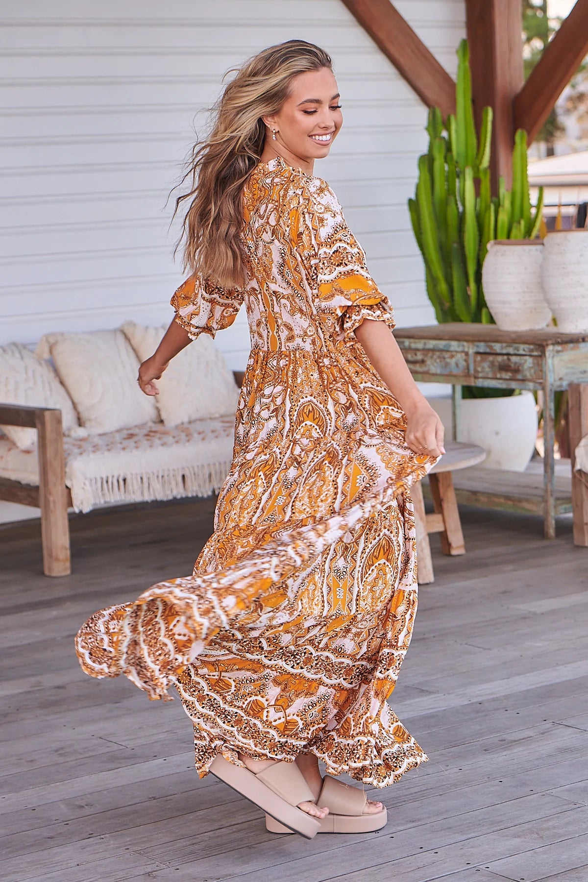 Tillie Maxi Dress ~ Poet Print