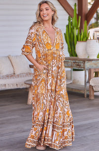 Tillie Maxi Dress ~ Poet Print