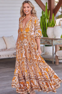 Tillie Maxi Dress ~ Poet Print