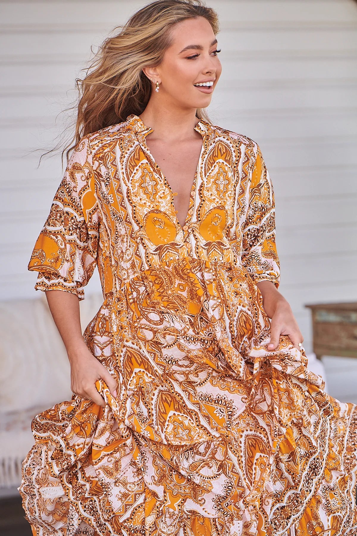 Tillie Maxi Dress ~ Poet Print