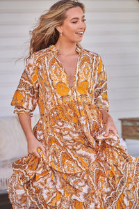 Tillie Maxi Dress ~ Poet Print