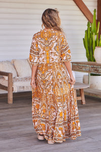 Tillie Maxi Dress ~ Poet Print