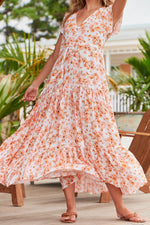 Melissa Maxi Dress Apricot Prairie Print