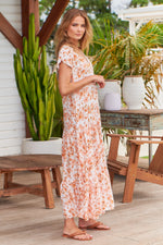Melissa Maxi Dress Apricot Prairie Print