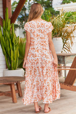 Melissa Maxi Dress Apricot Prairie Print