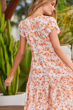 Melissa Maxi Dress Apricot Prairie Print