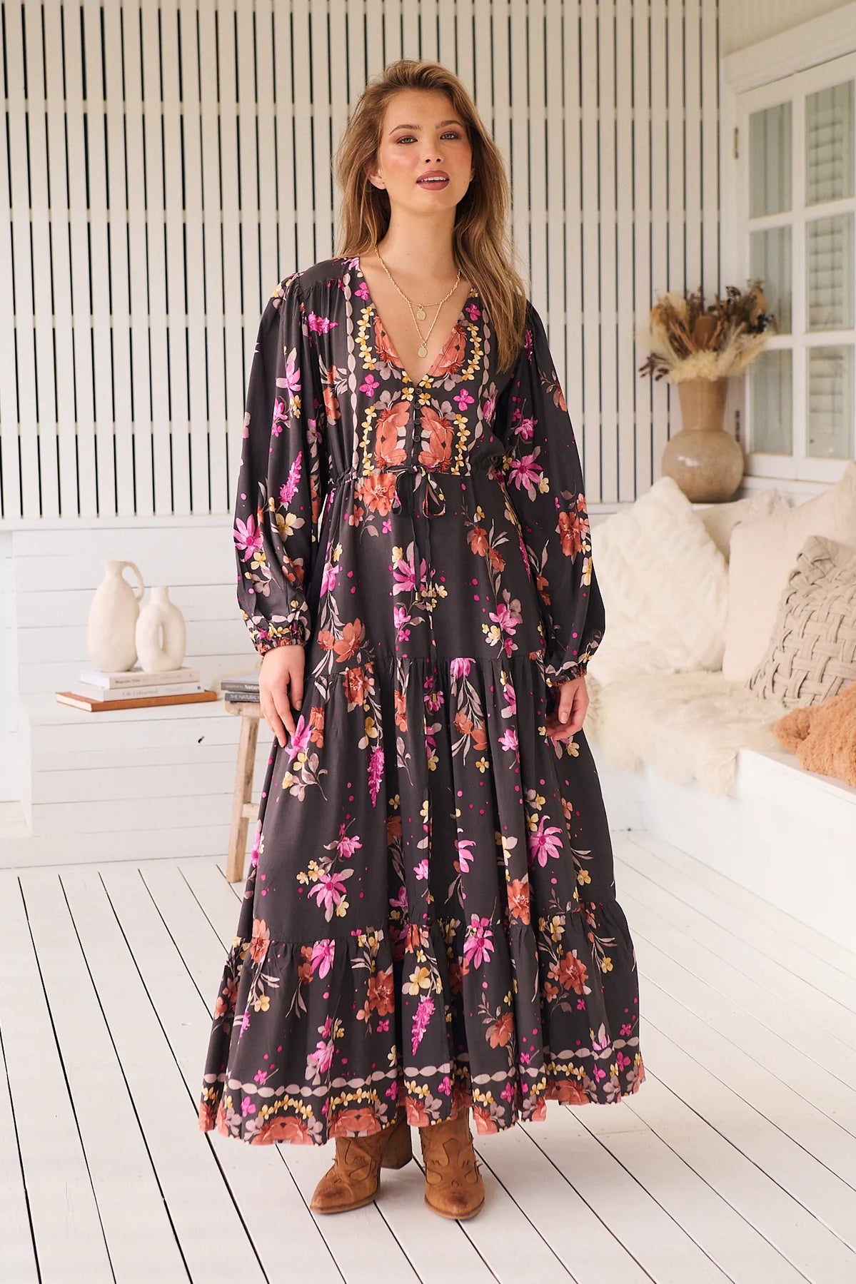 Teresa Maxi Dress ~ Monarch Bloom Print